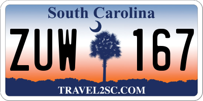 SC license plate ZUW167