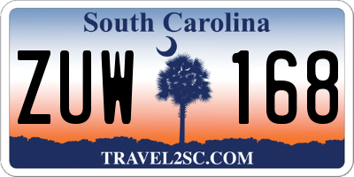 SC license plate ZUW168