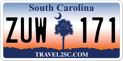 SC license plate ZUW171