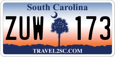 SC license plate ZUW173