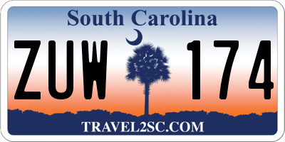 SC license plate ZUW174