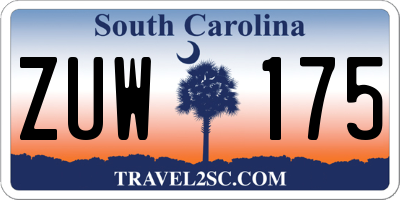 SC license plate ZUW175