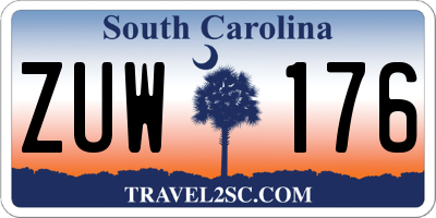 SC license plate ZUW176