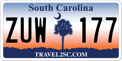 SC license plate ZUW177
