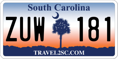 SC license plate ZUW181
