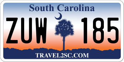 SC license plate ZUW185