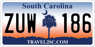 SC license plate ZUW186
