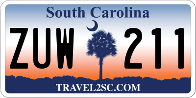 SC license plate ZUW211