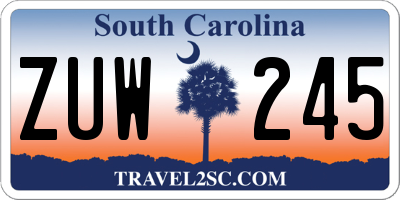 SC license plate ZUW245