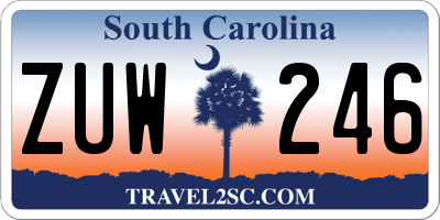 SC license plate ZUW246