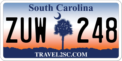 SC license plate ZUW248