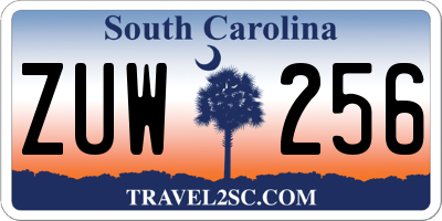 SC license plate ZUW256