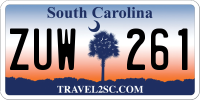 SC license plate ZUW261