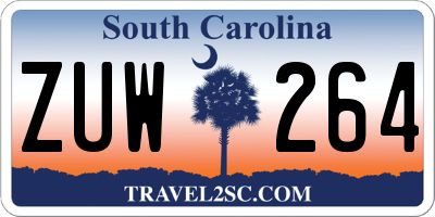 SC license plate ZUW264