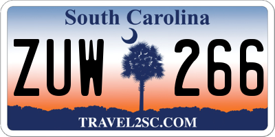 SC license plate ZUW266