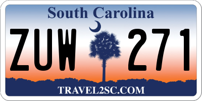 SC license plate ZUW271