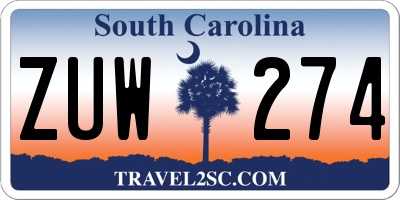 SC license plate ZUW274