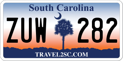 SC license plate ZUW282