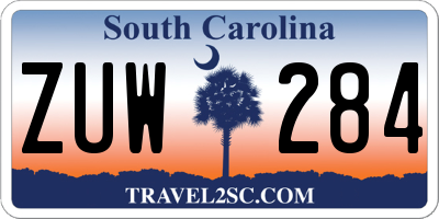 SC license plate ZUW284