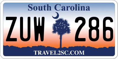 SC license plate ZUW286