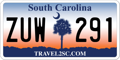SC license plate ZUW291