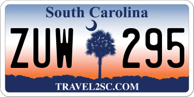 SC license plate ZUW295