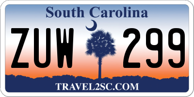 SC license plate ZUW299