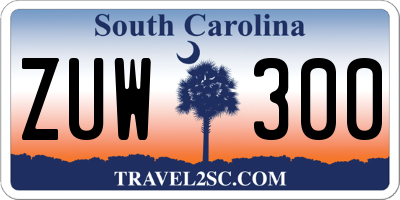 SC license plate ZUW300