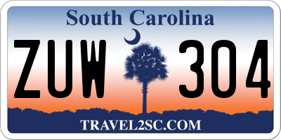 SC license plate ZUW304