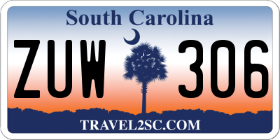 SC license plate ZUW306