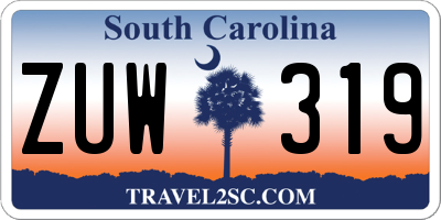 SC license plate ZUW319