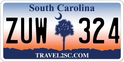 SC license plate ZUW324