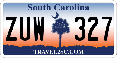 SC license plate ZUW327