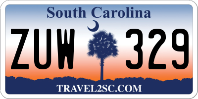 SC license plate ZUW329