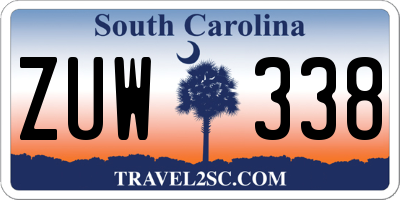 SC license plate ZUW338