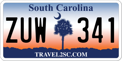 SC license plate ZUW341