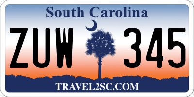 SC license plate ZUW345