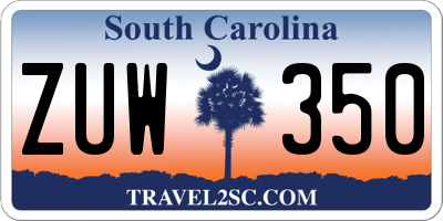 SC license plate ZUW350