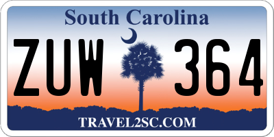 SC license plate ZUW364