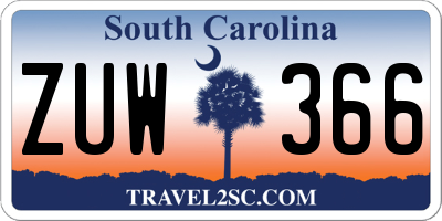 SC license plate ZUW366
