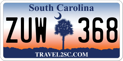 SC license plate ZUW368