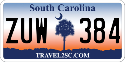 SC license plate ZUW384
