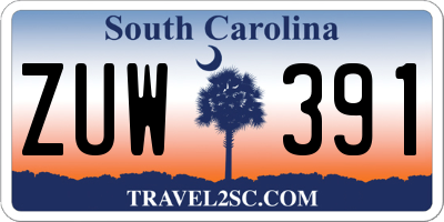 SC license plate ZUW391
