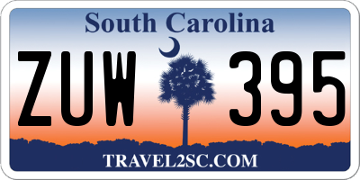 SC license plate ZUW395