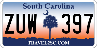 SC license plate ZUW397