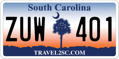 SC license plate ZUW401