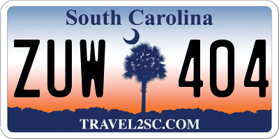 SC license plate ZUW404