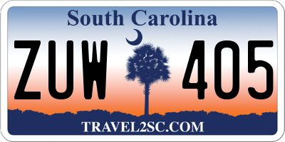 SC license plate ZUW405