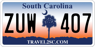SC license plate ZUW407