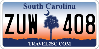 SC license plate ZUW408